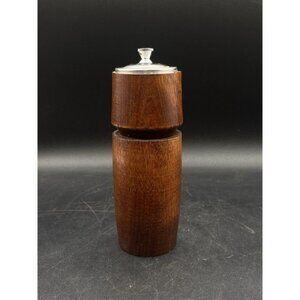 Baribocraft Canada Wood Pepper Mill Grinder Baribo 7 1/4” Vintage MCM